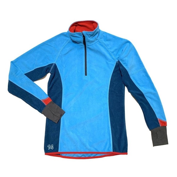 YO Colorado Women's Blue and Red Long Sleeve Zip up Fleece Pullover Size XL​ - Picture 1 of 8